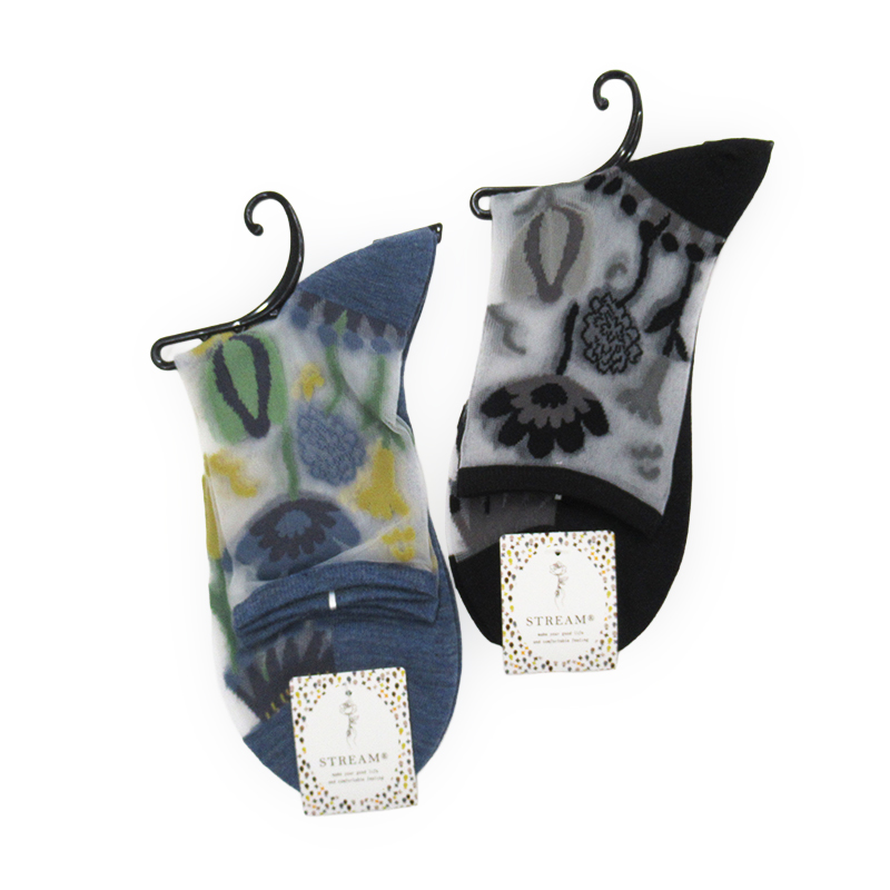 STREAM  花柄シアーロークルーソックス